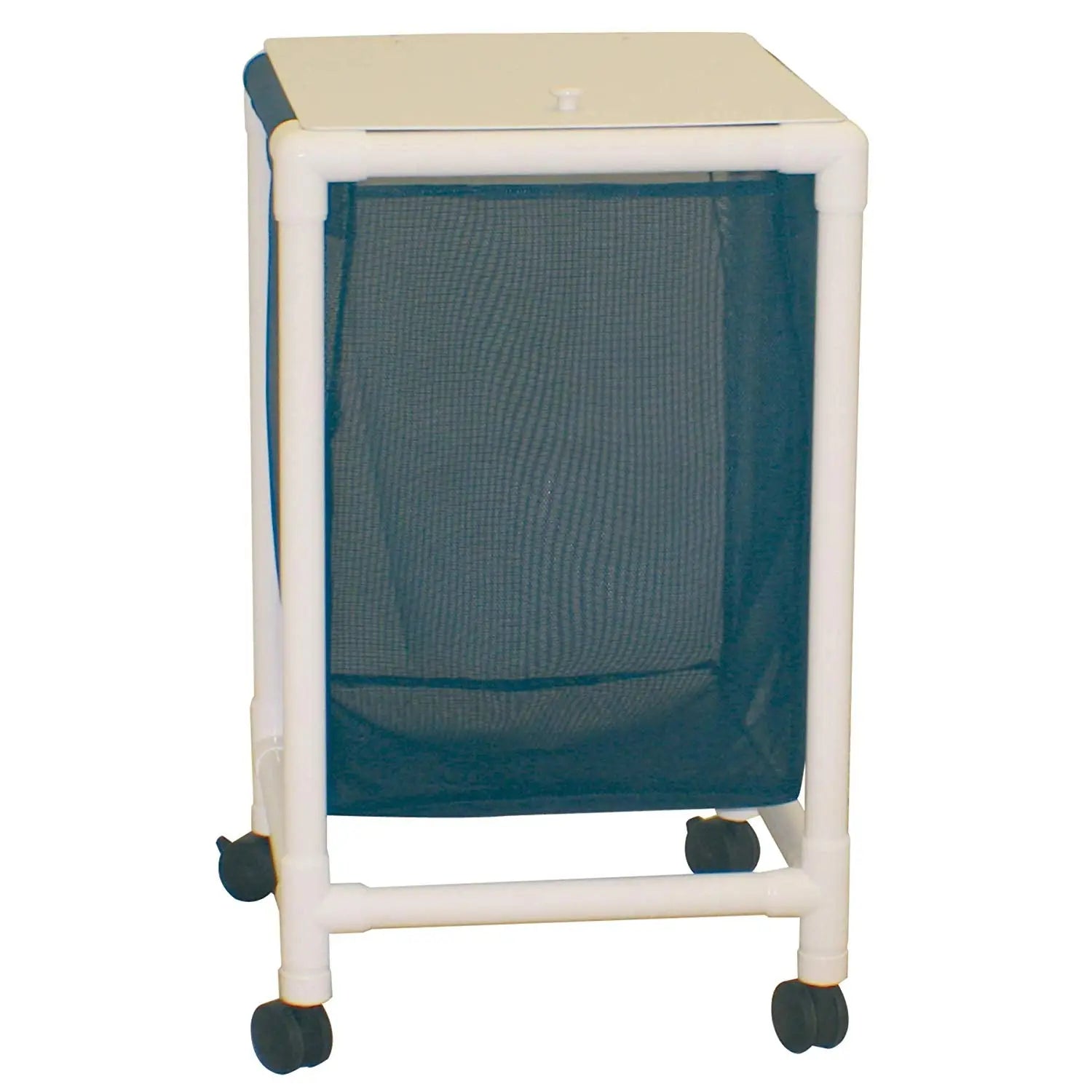 MJM International Echo Single hamper w/mesh bag (25.71 gal cap) 2" twin casters, enclosed mesh bag 