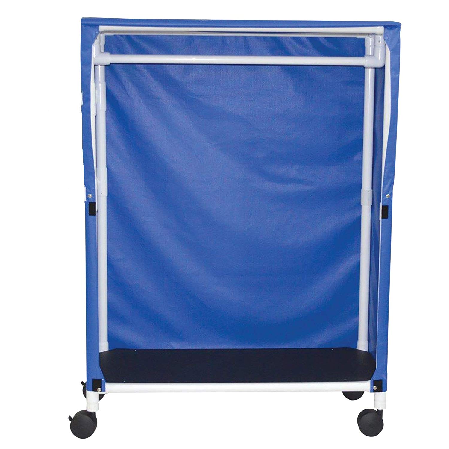 MJM International Echo 1-shelf haning linen cart w/ mesh or solid vinyl cover, shelf size 20" x 45", 75 lbs per shelf