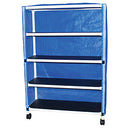 MJM International Echo Line Series  Echo 4-Shelf Linen Cart with Mesh or Solid Vinyl C