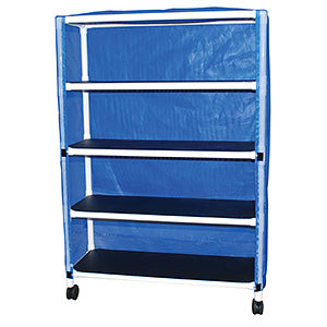 MJM International Echo Line Series  Echo 4-Shelf Linen Cart with Mesh or Solid Vinyl C