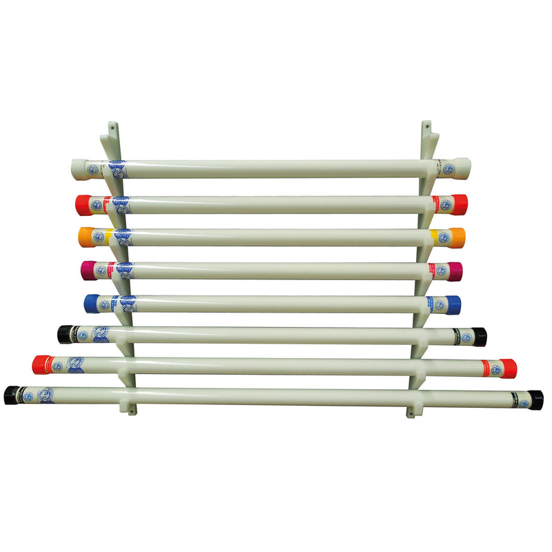 MJM International Therapy Rehab Weighted Bars, wall mount storage rack