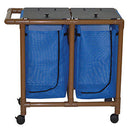 MJM International Woodtone Series  WoodTone Series - Woodtone double hamper w/mesh ba