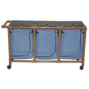 MJM International Woodtone Series  WoodTone Series - Woodtone triple hamper w/mesh ba