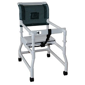 MJM International Woodtone 18" internal width, 21" internal width base 3" twin casters, height adjustable, 300 lbs wt cap.