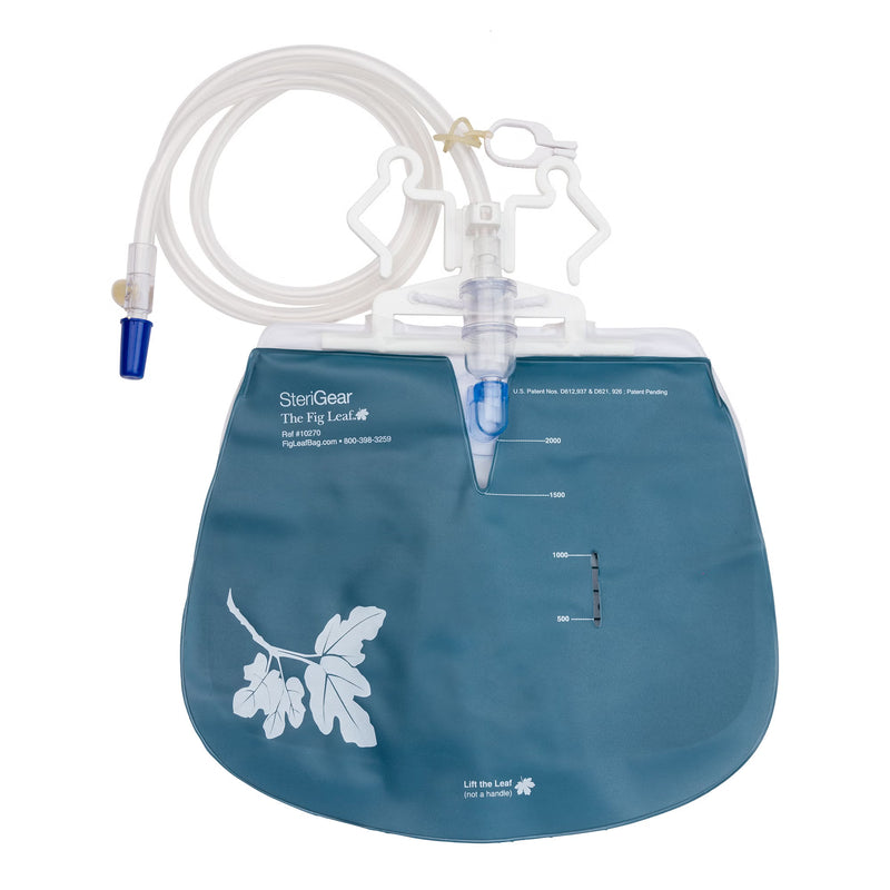 Urinary Drain Bag The Fig Leaf Anti-Reflux Valve Sterile 2,000 mL Vinyl (Box of 20)