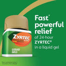 Allergy Relief Zyrtec 10 mg Strength Liqui-Gel 40 per Bottle
