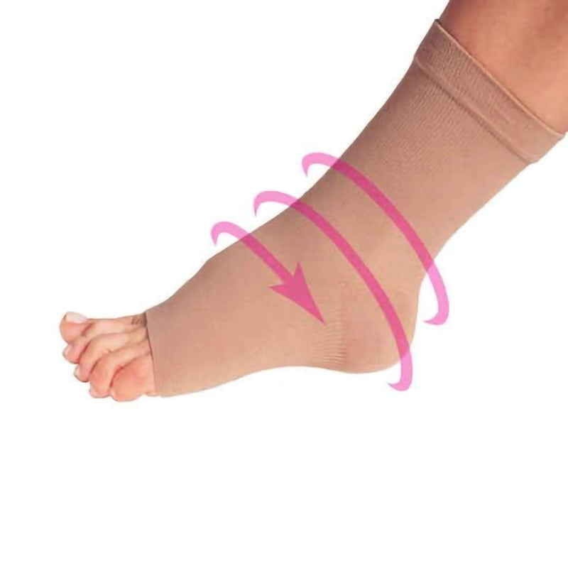 Compression Sleeve Pedi-Smart Size 3 Beige Ankle (Each) 