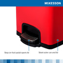 McKesson Red Square Step-On Trash Can, 8 gallon (Case)