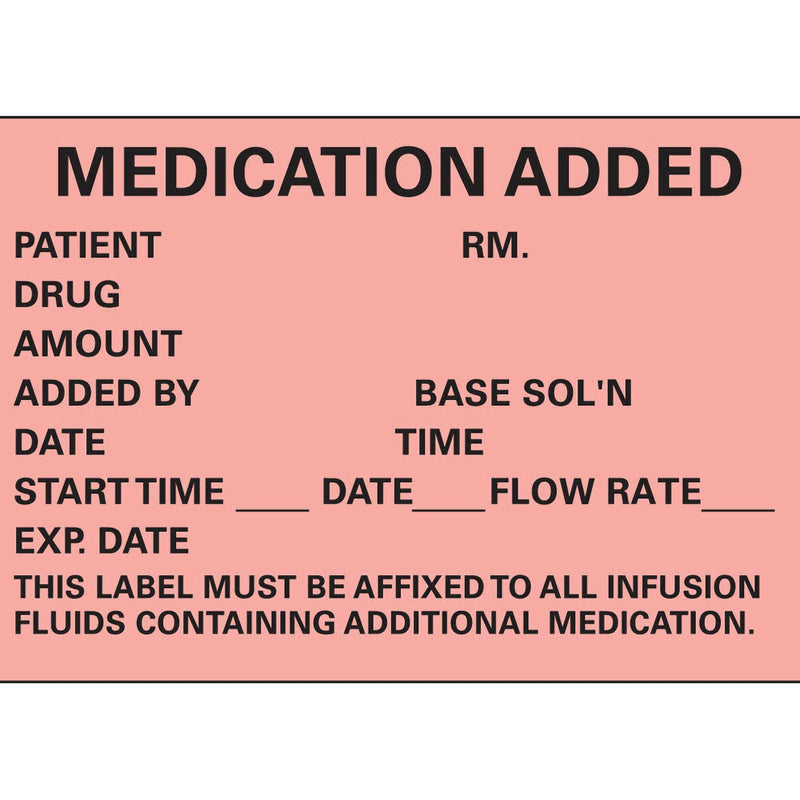 PDC Healthcare Timemed Medication Added Pre-Printed Label, 2.5 x 1.75 Inch
