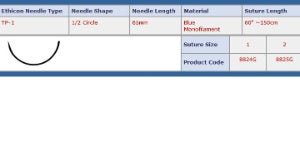Nonabsorbable Suture with Needle Prolene Polypropylene TP-1 1/2 Circle Taper Point Needle Size 2 Monofilament (Box of 12)