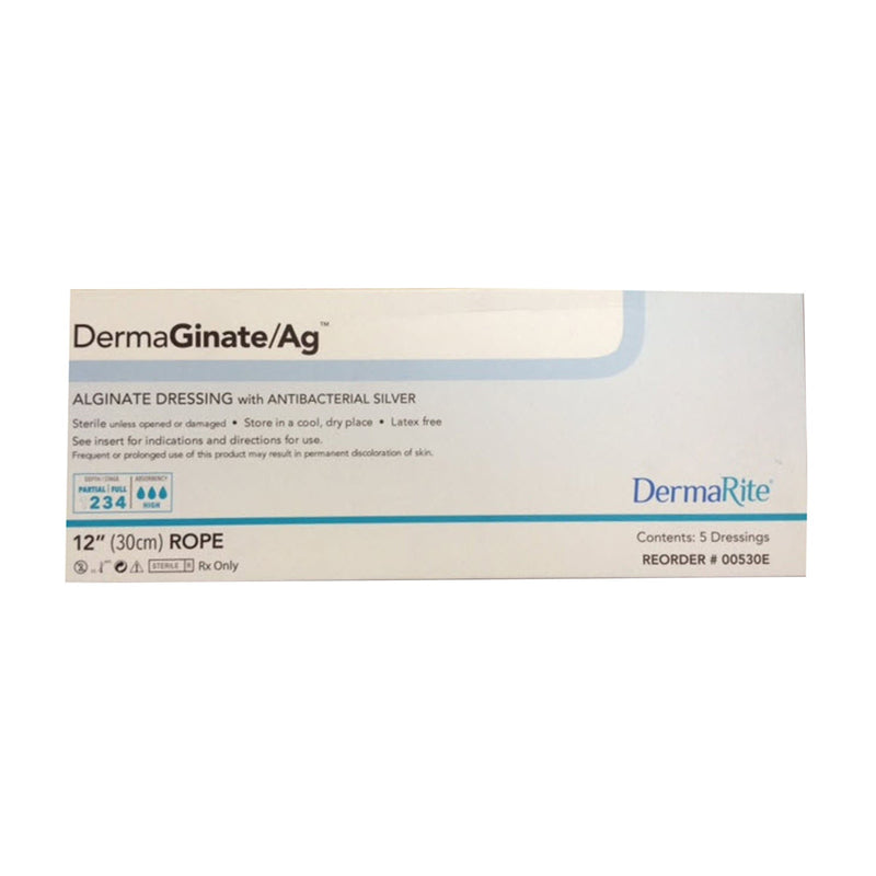 Silver Alginate Dressing DermaGinate/ Ag 12 Inch Length Rope Sterile (Box of 5)