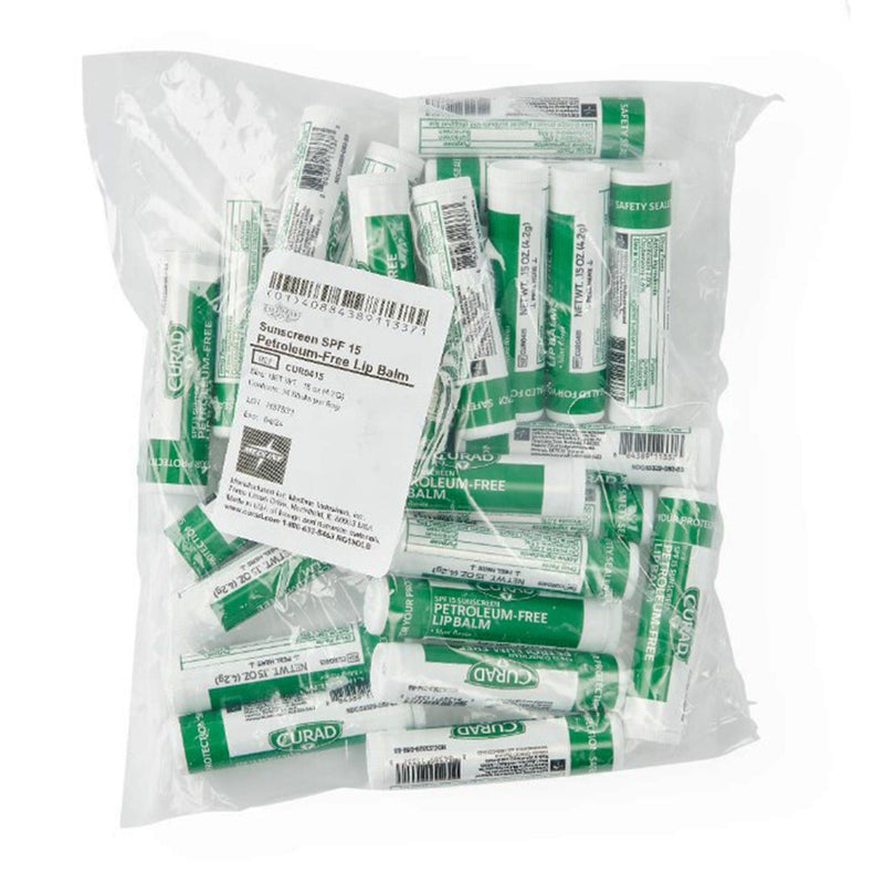 Lip Balm with Sunscreen Curad 0.15 oz. Balm Tube Mint Flavor (600/CS)