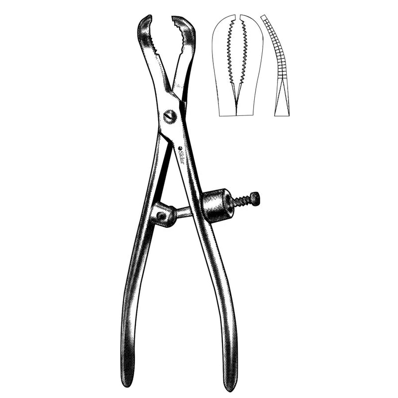 Sklar Bone Holding Forceps with Speed Lock - Curved, 9-1/2" - 40-2561