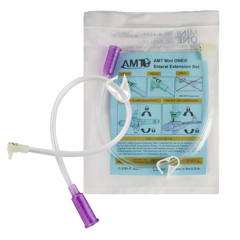 Bolus Enteral Feeding Extension Tube Set Mini ONE 12 Inch, Purple For Balloon and Non-Balloon Button Mini ONE Enteral Feeding Extension Sets (Box of 10)