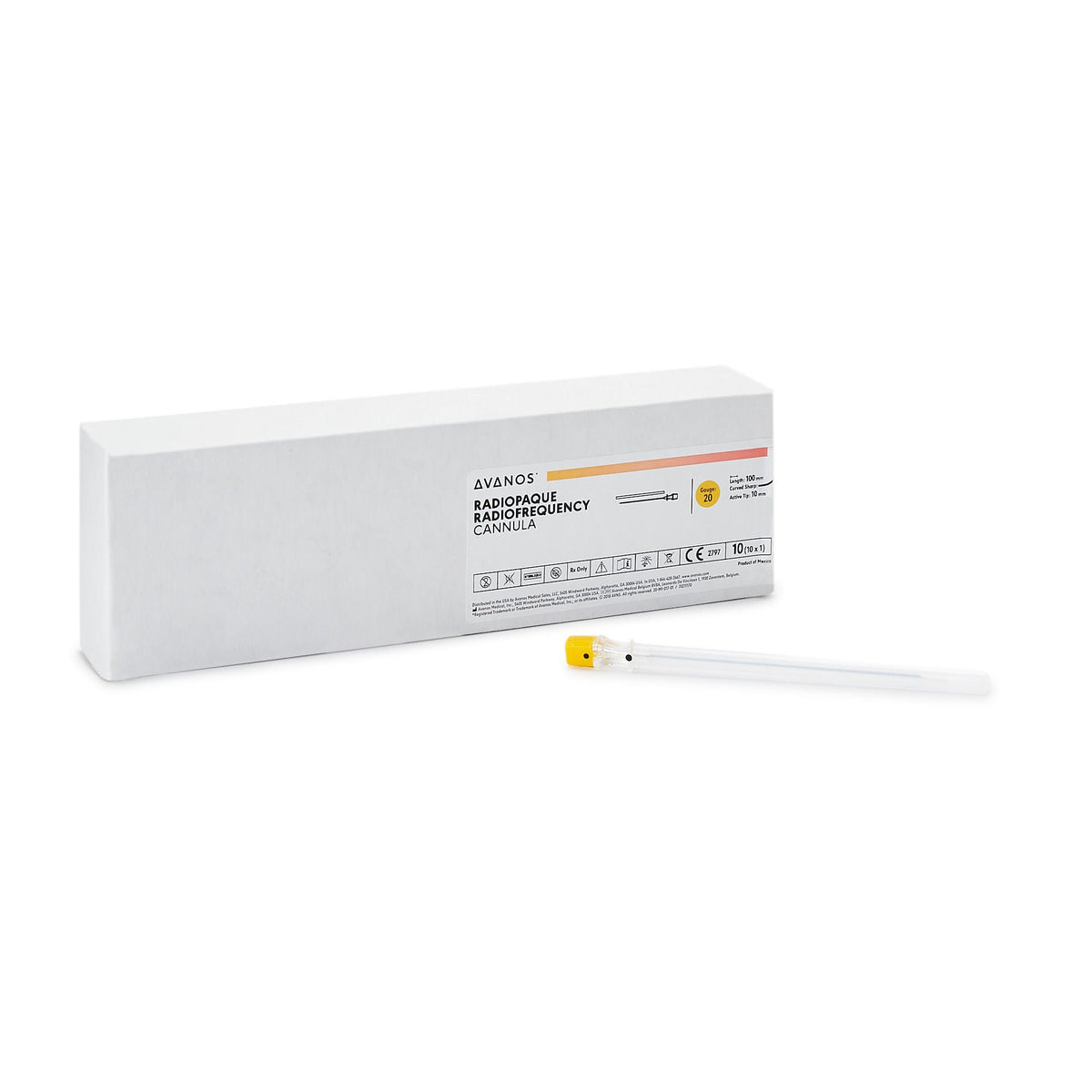 Avanos Radiofrequency Cannula, 20 Gauge, 100 mm length (Pack of 10)