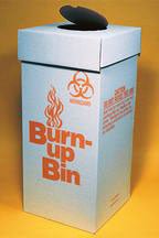 Biohazard Waste Box Burn-up Bin Biohazard Symbol / Burn Graphics 11 gal. White 12 X 12 X 27 Inch (Case of 6)