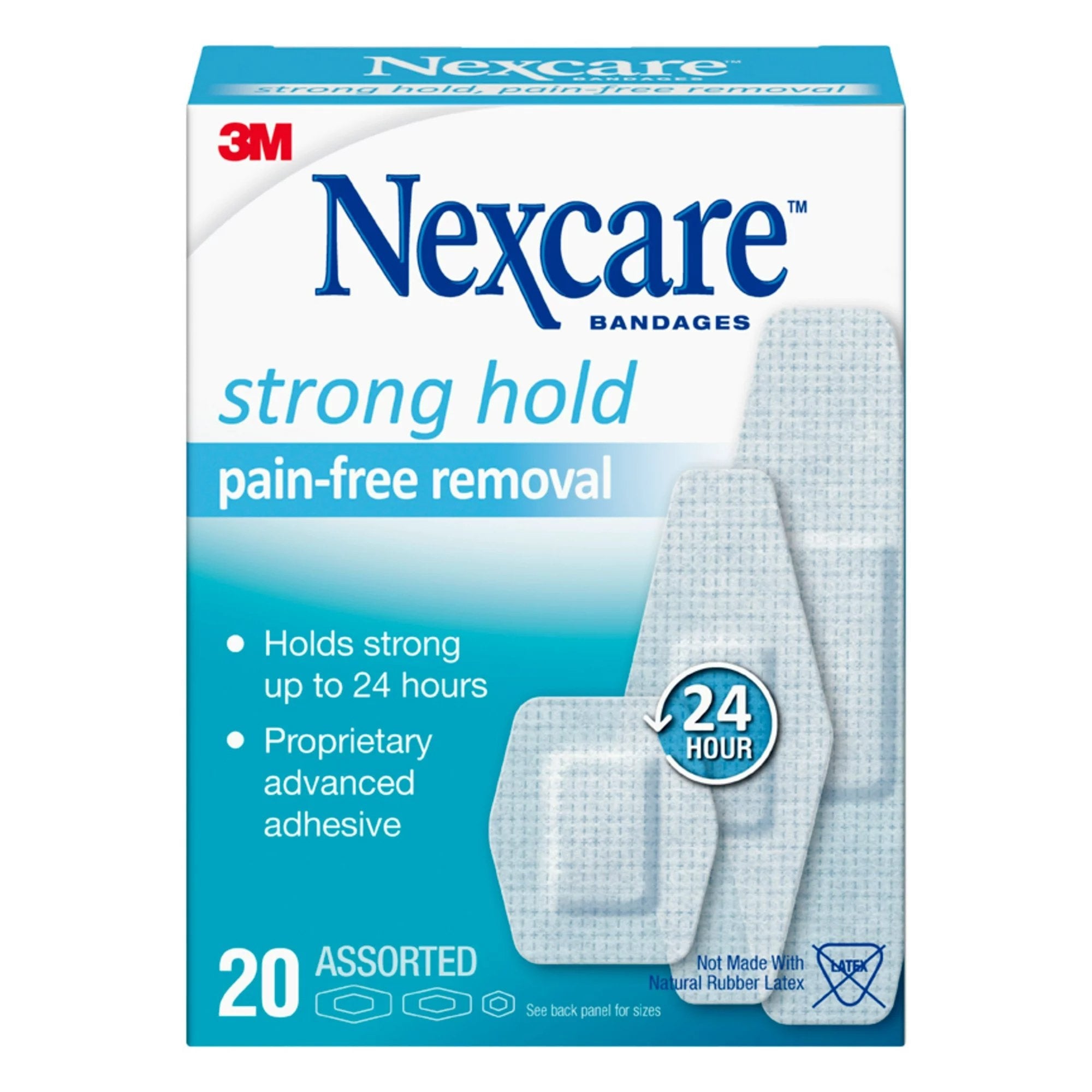 3M Company Nexcare Sensitive Skin White Adhesive Strip, Assorted Sizes (480/BX) 