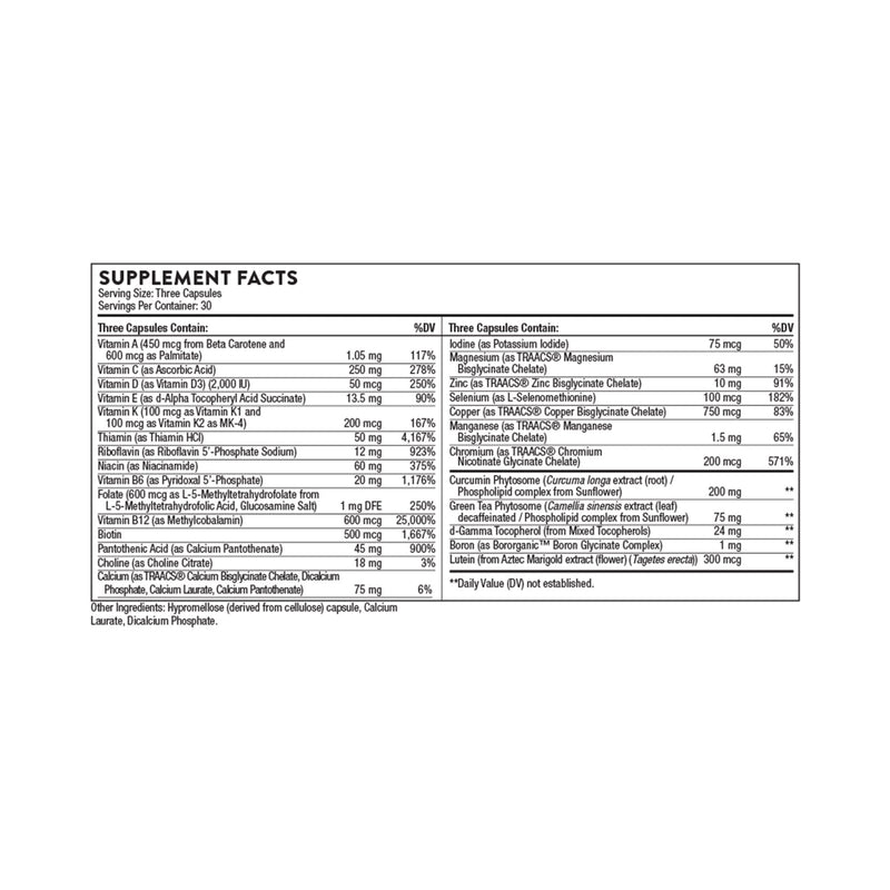Thorne Research Inc Thorne Multivitamin Elite Daily Nutritional Supplement, AM Formula & PM Formula 