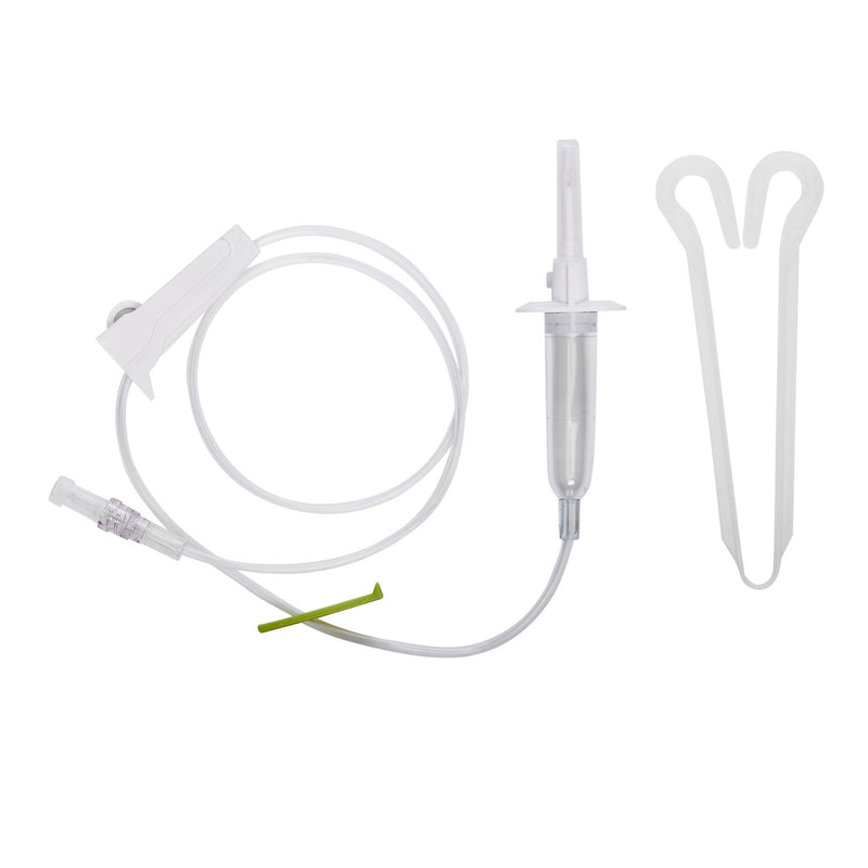 Secondary IV Administration Set ICU Gravity Without Ports 15 Drops / mL Drip Rate Without Filter 34 Inch Tubing Solution (Case)