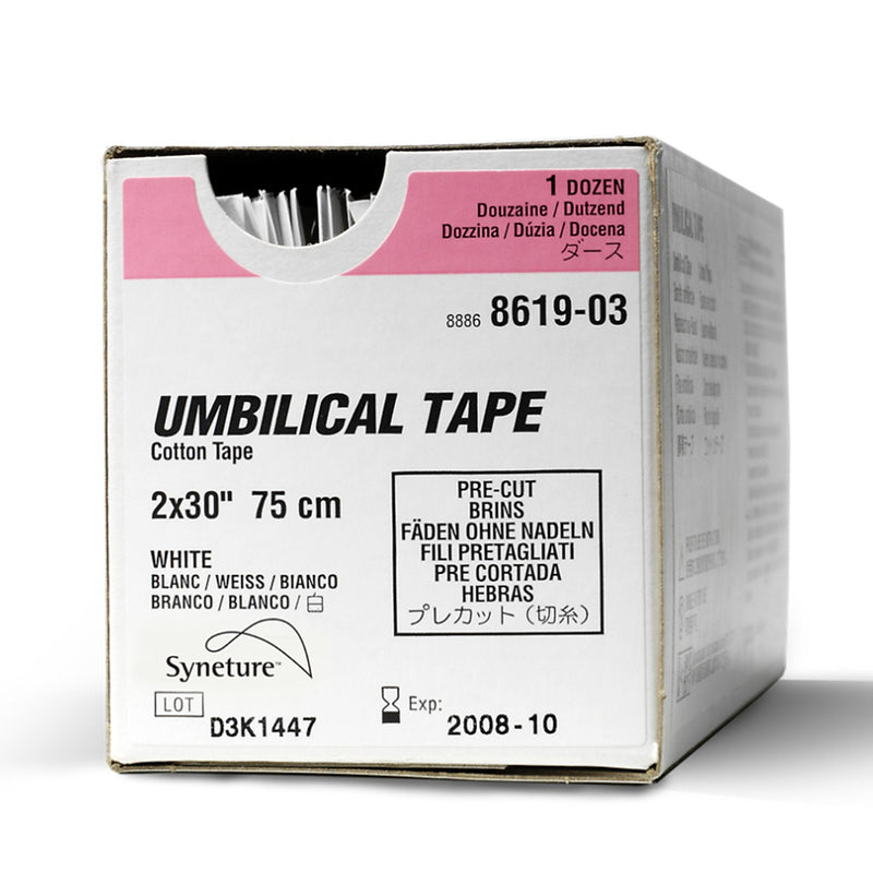 Umbilical Tape Medtronic MITG Tape White Cotton NonRadiopaque Sterile 1/16 X 30 Inch 