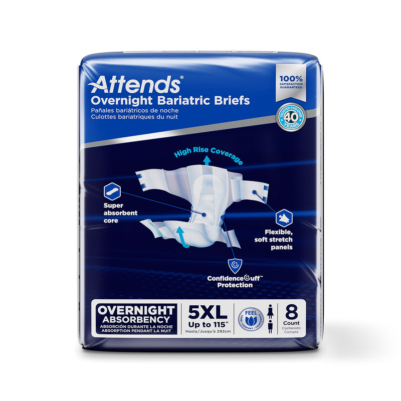 Attends Overnight Bariatric Briefs, 5X-Large (Case of 32)