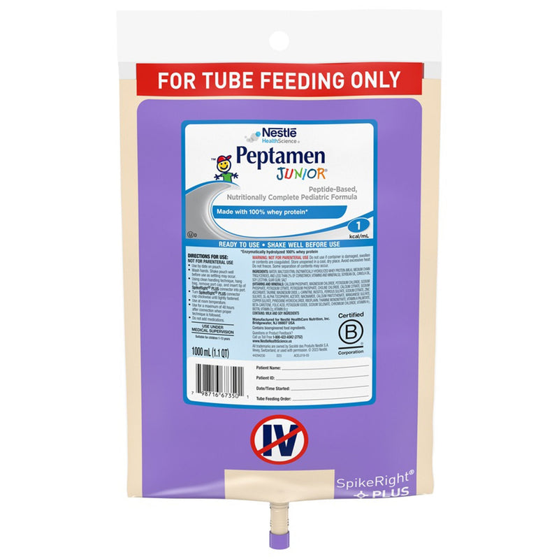 Peptamen Junior Pediatric Tube Feeding Formula, 1000 mL Bag (6/CS) 