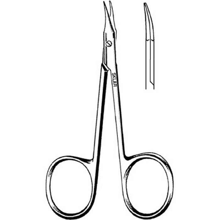 Operating Scissors Merit Gradle 4-1/4 Inch Length Floor / Office Grade Pakistani Stainless Steel NonSterile Finger Ring Handle Slightly Curved Sharp Tip / Sharp Tip (Box of 30)