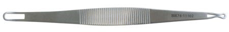 BR Surgical SCHAMBERG Comedone Extractor, slightly curved double-ends, extra fine square/crimped small loop, 3¾"