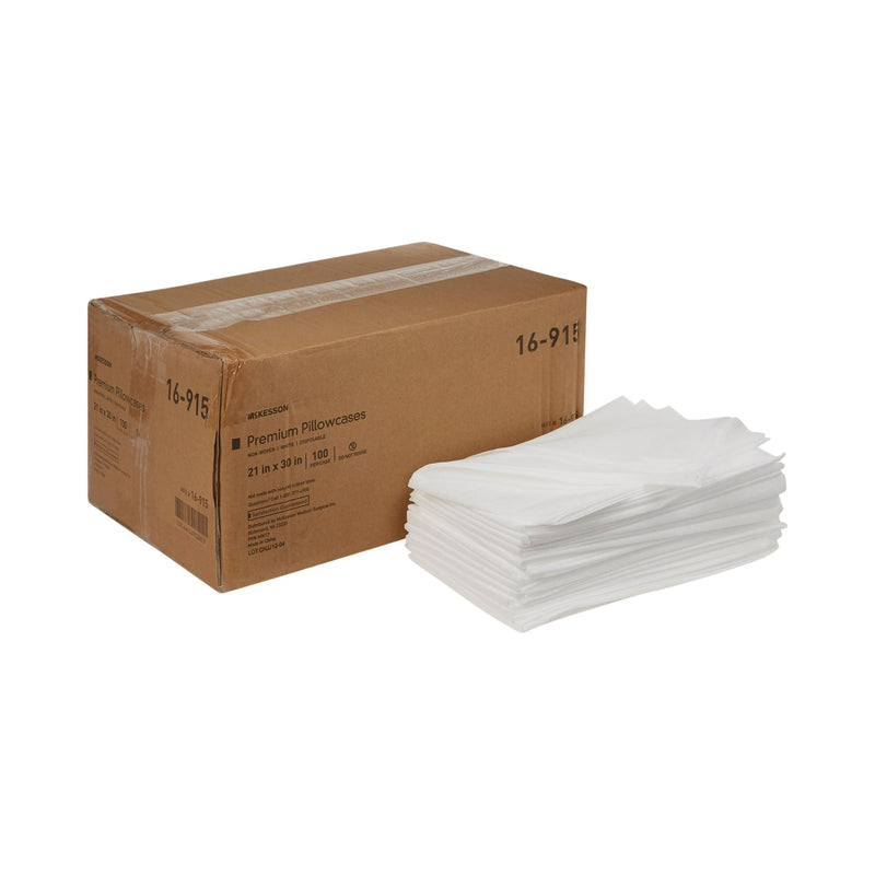 McKesson White Nonwoven Pillowcase, 21 x 30 Inch (Case of 100) 