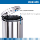 McKesson Trash Can, Stainless Steel, Round, 8 Gallons, 12 x 26.77 Inch (Case)