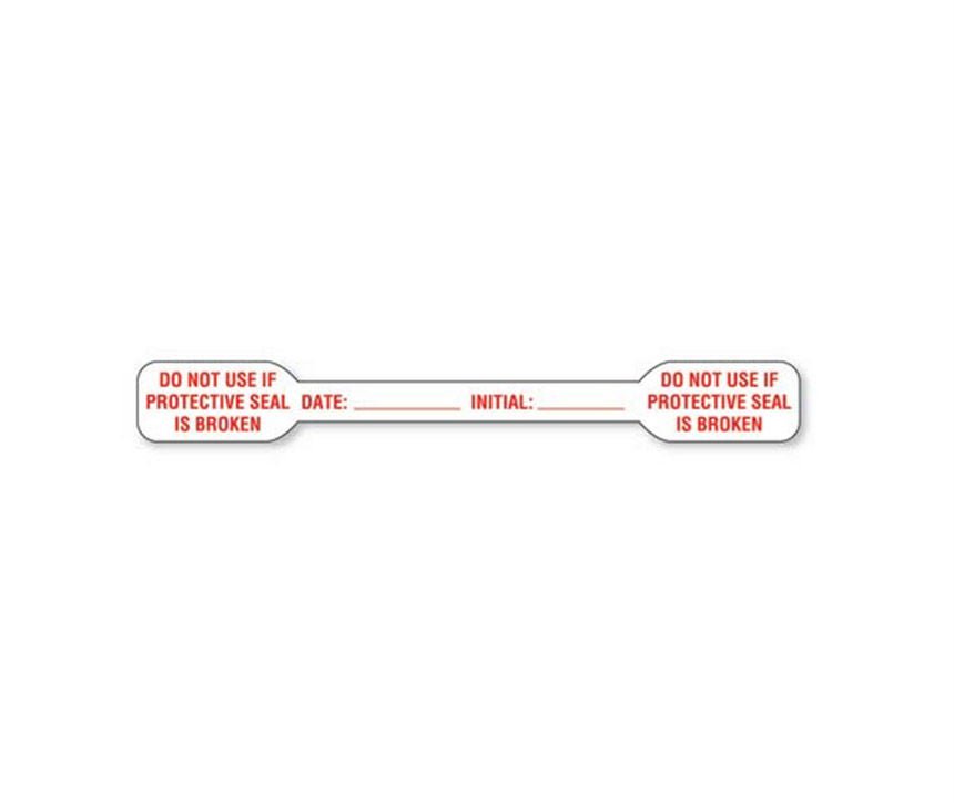 Pre-Printed Label Auxiliary Label Red Paper DO NOT USE IF PROTECTIVE SEAL IS BROKEN / DATE: _____ INITIAL: _____ Red Safety and Instructional 1/2 X 4-1/2 Inch (Each of 250)