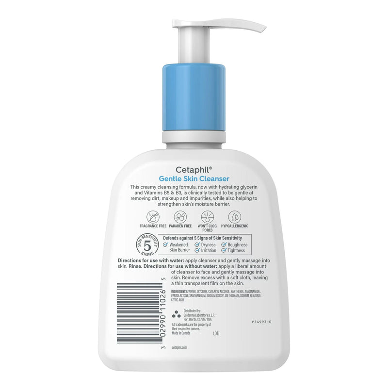 Cetaphil Gentle Skin Cleanser Normal To Dry Skin Unscented, 8-ounce Pump Bottle 