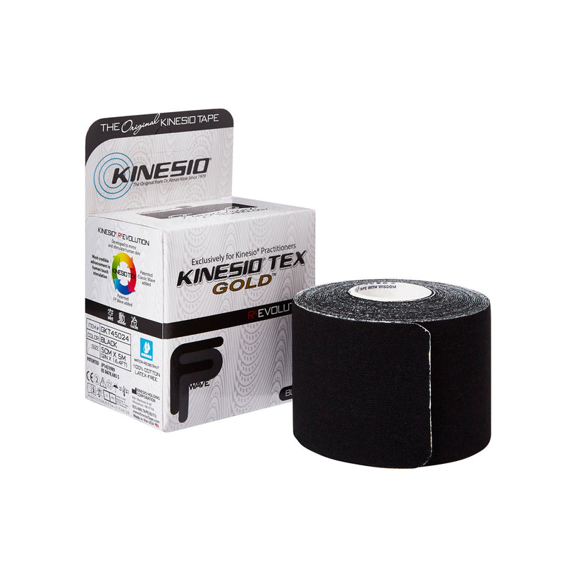 Kinesio Tex Gold Cotton Kinesiology Tape, 2 Inch x 5-1/2 Yard, Black (Each)