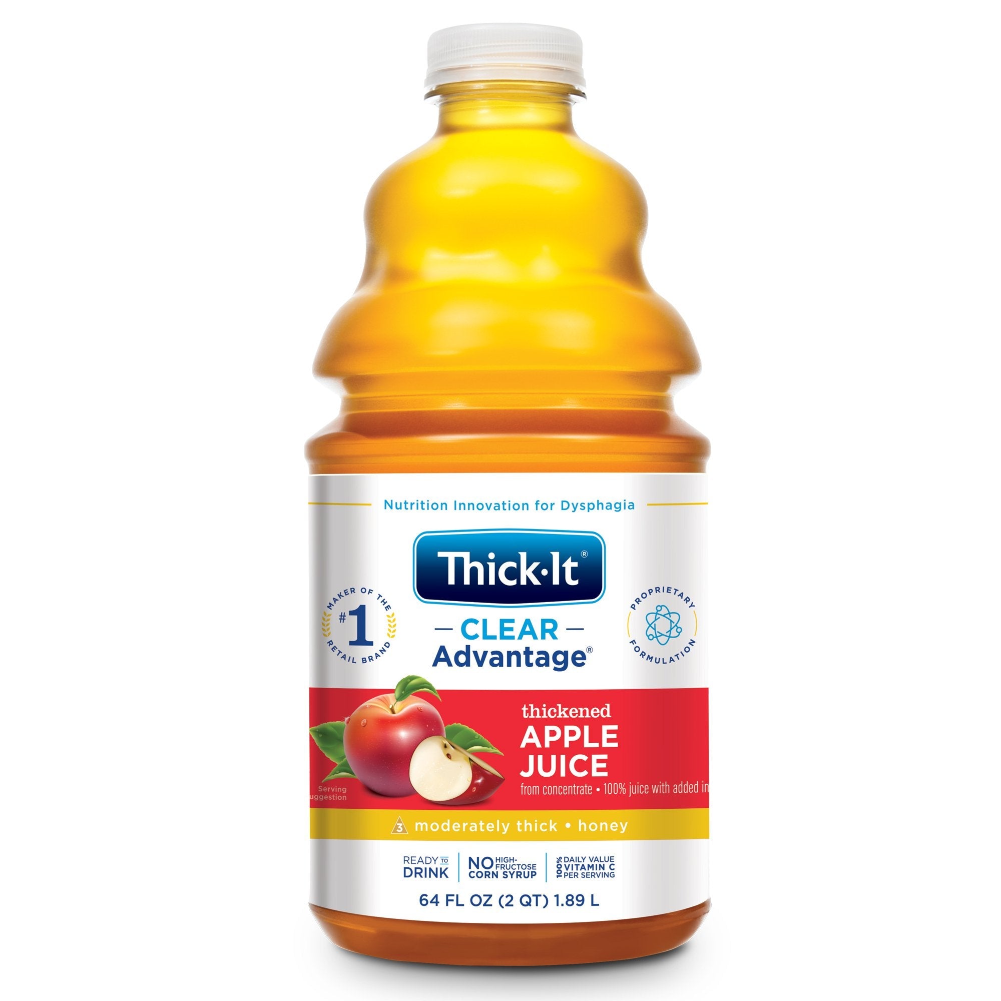 Thickened Beverage Thick-It Clear Advantage 64 oz. Bottle Apple Flavor Liquid IDDSI Level 3 Moderately Thick/Liquidized 