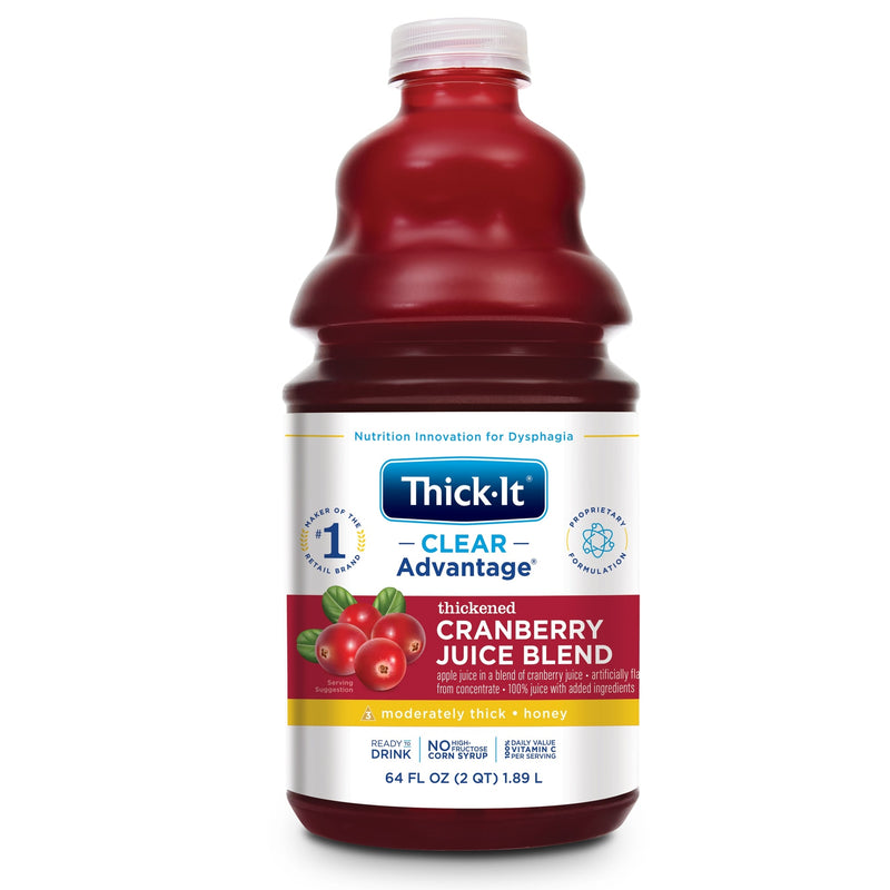 Thickened Beverage Thick-It Clear Advantage 64 oz. Bottle Cranberry Flavor Liquid IDDSI Level 3 Moderately Thick/Liquidized 