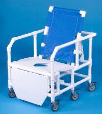 Commode / Shower Chair ipu Fixed Arms PVC Frame Reclining Backrest 28 Inch Seat Width 650 lbs. Weight Capacity (Each)