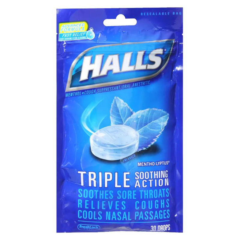 Halls Mentho-Lyptus Cough Suppressant/Oral Analgesic (Bag of 30)