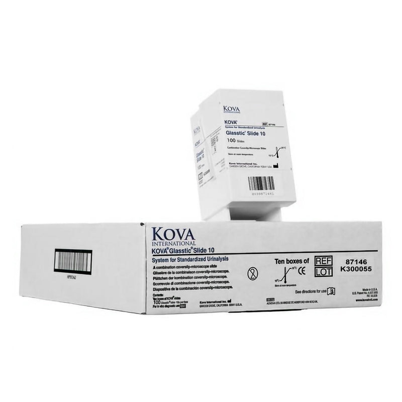 Alltrista Plastics LLC KOVA Glasstic Urinalysis Microscope Slide, 10-Chamber without Grid (100/PK) 