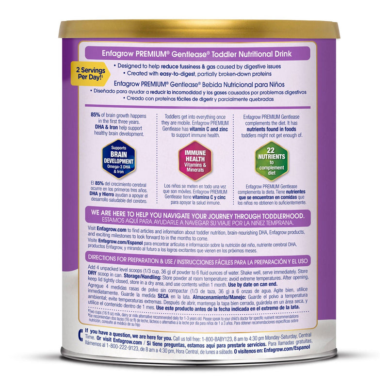 Enfagrow Premium Gentlease Toddler Nutritional Drink, 29.1-ounce can