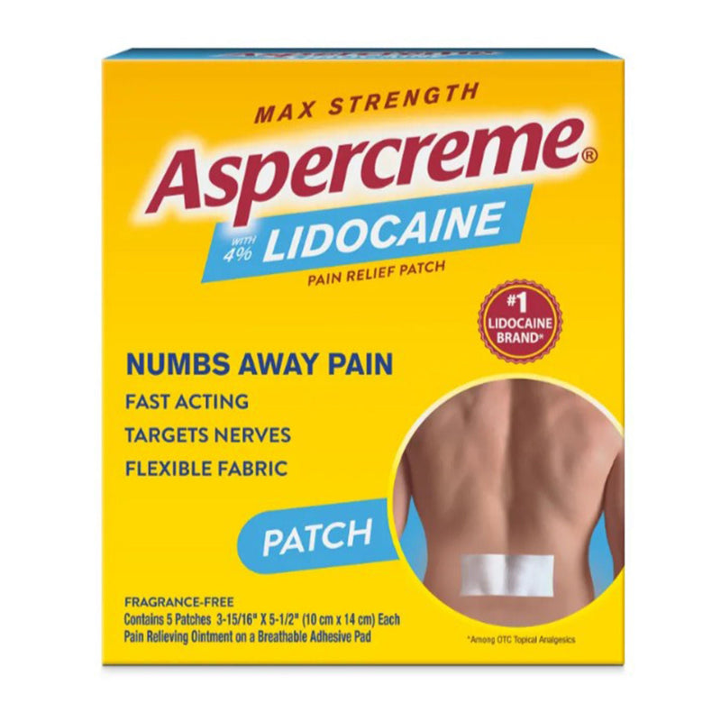 Topical Pain Relief Aspercreme 4% Lidocaine Patch (Box of 4)