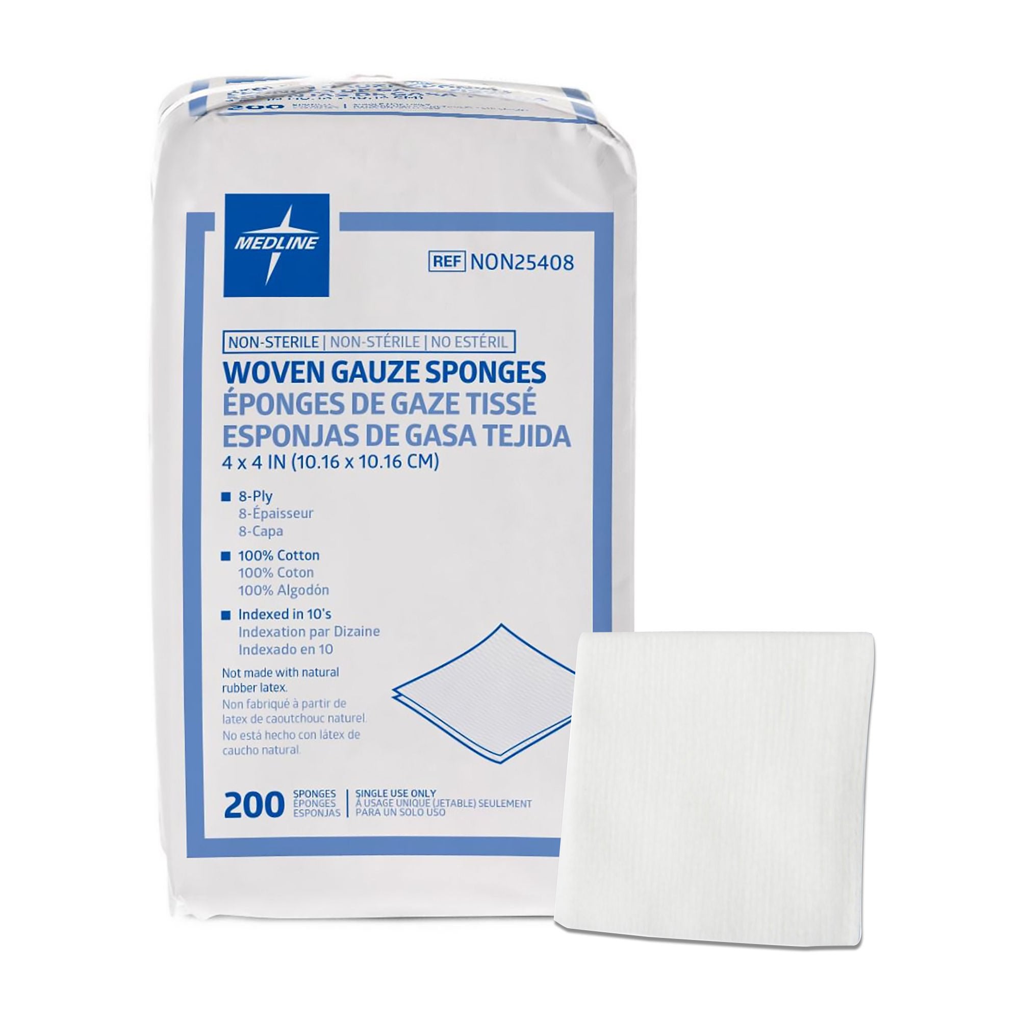 Medline Gauze Sponge, 4 x 4 Inch, 8-Ply (4000/CS)