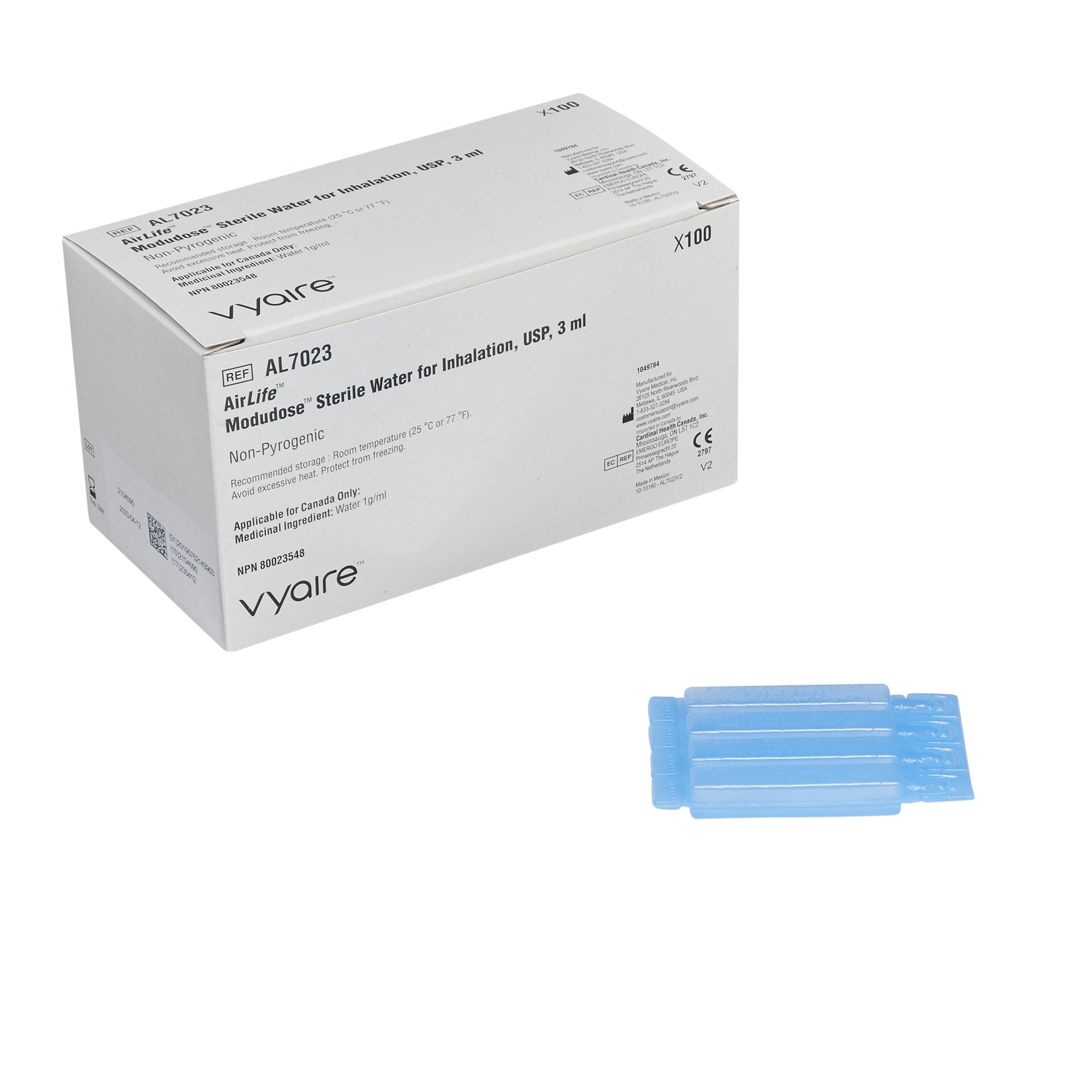 WATER STERILE 3ML 100/BX10BX/CS