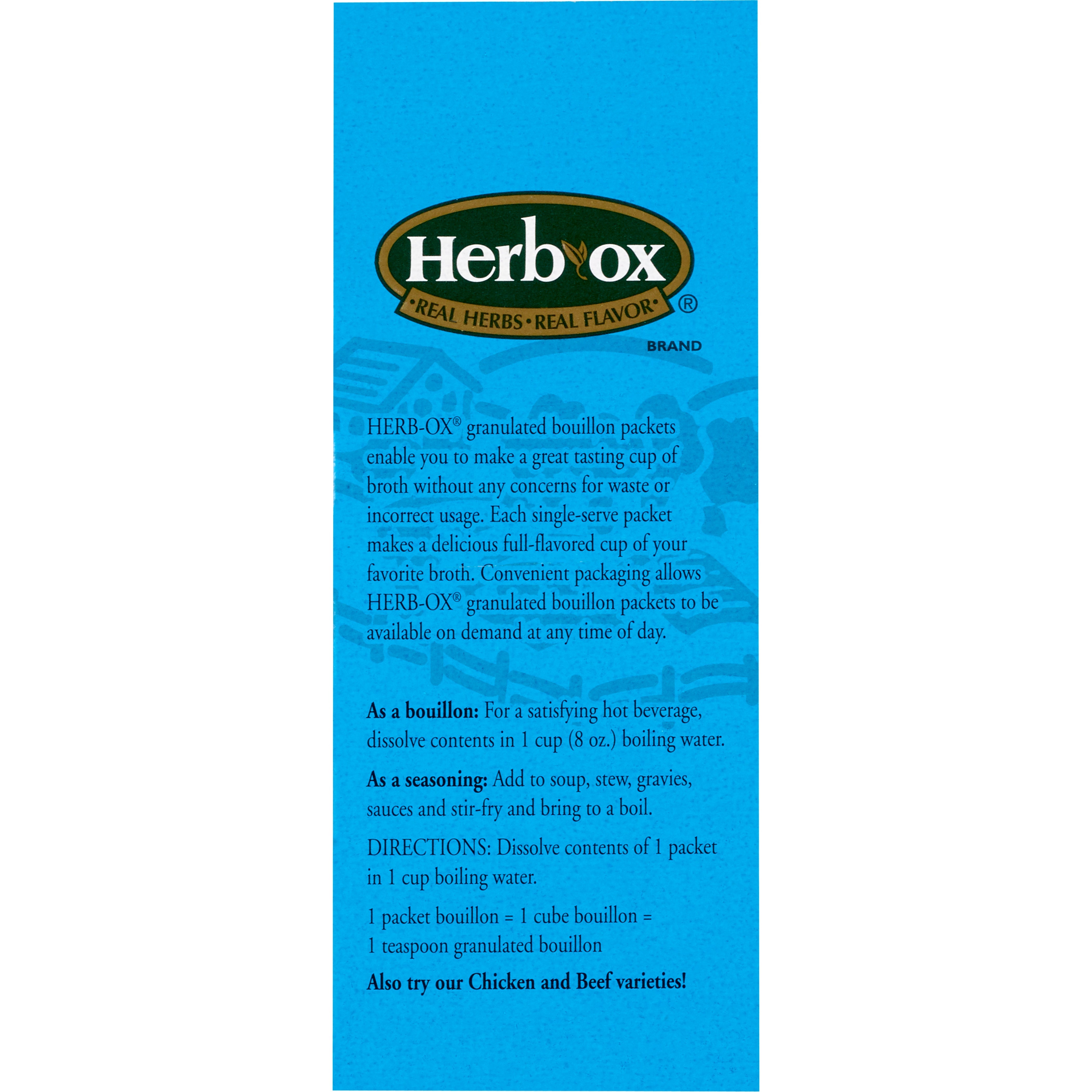 Lyons Magnus LLC Herb-Ox Vegetable Bouillon Instant Broth (300/CS) 