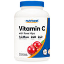 Dietary Supplement nutricost Vitamin C with Rose Hips Vitamin C / Rose Hips 1,000 mg - 25 mg Strength Capsule 240 Per Bottle (12/CS)