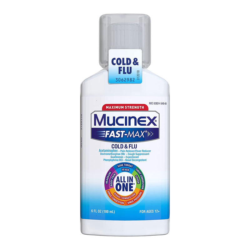 Mucinex Fast-Max Cold & Flu Cold and Cough Relief, 6-ounce Bottle (Each)