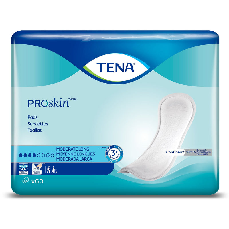 Essity HMS North America Inc TENA Bladder Control Pads, Moderate Absorbency, Long, 12 Inch, Unisex, White (180/CS) 