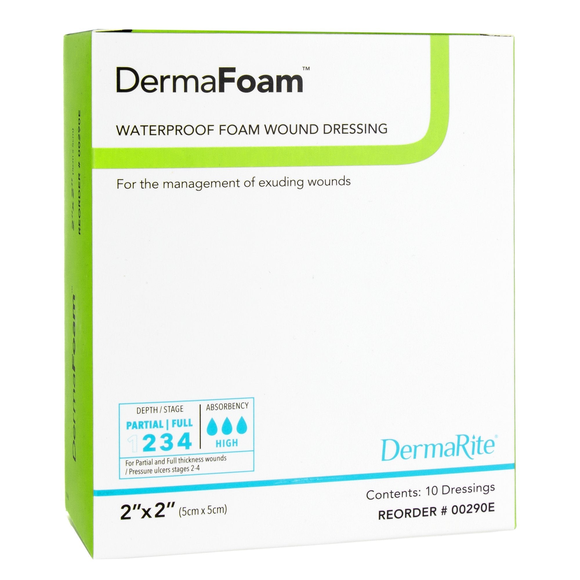 Sion Brands LLC DermaFoam Nonadhesive without Border Foam Dressing, 2 x 2 Inch (10/BX) 