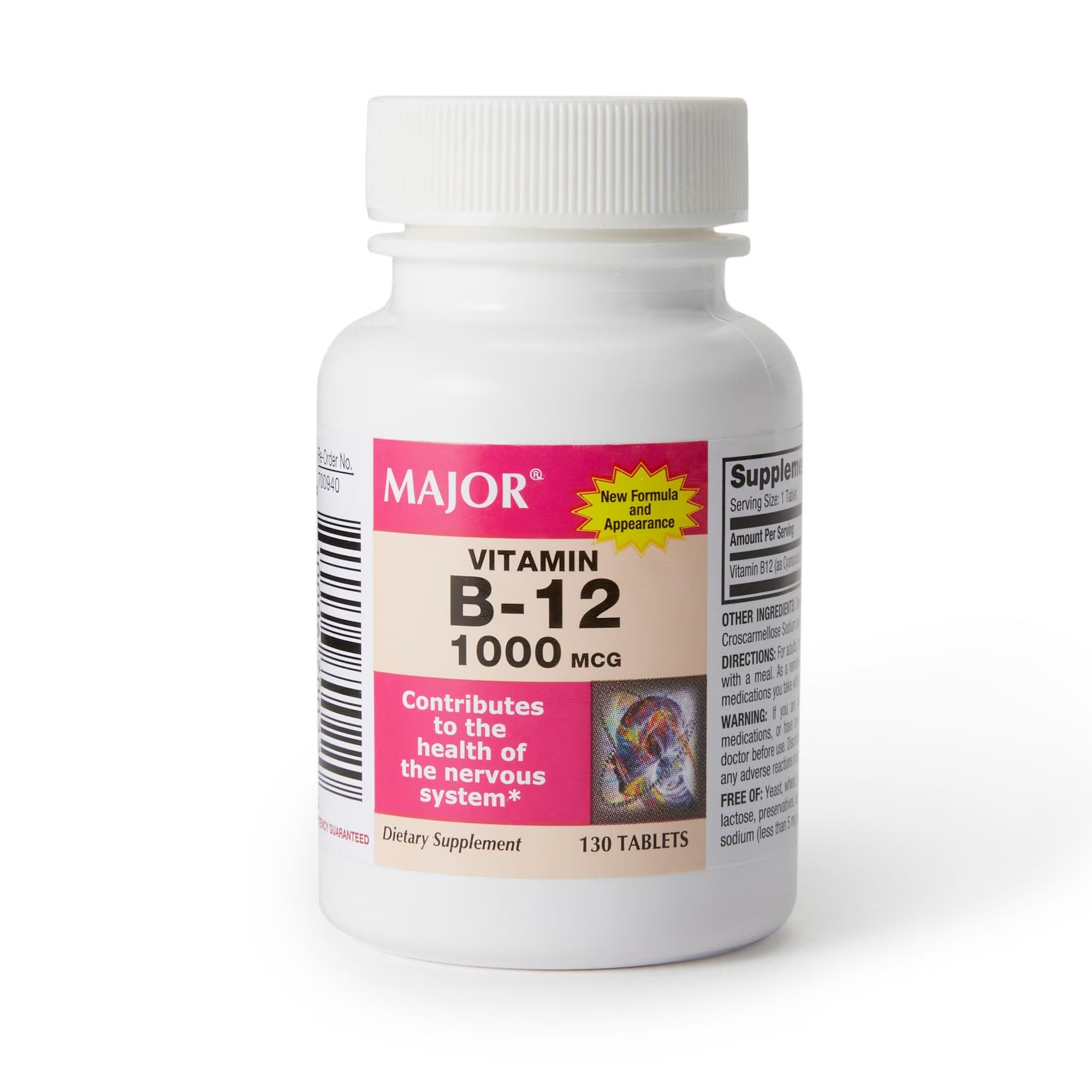 Major Vitamin B-12 Vitamin Supplement (Bottle of 130) 