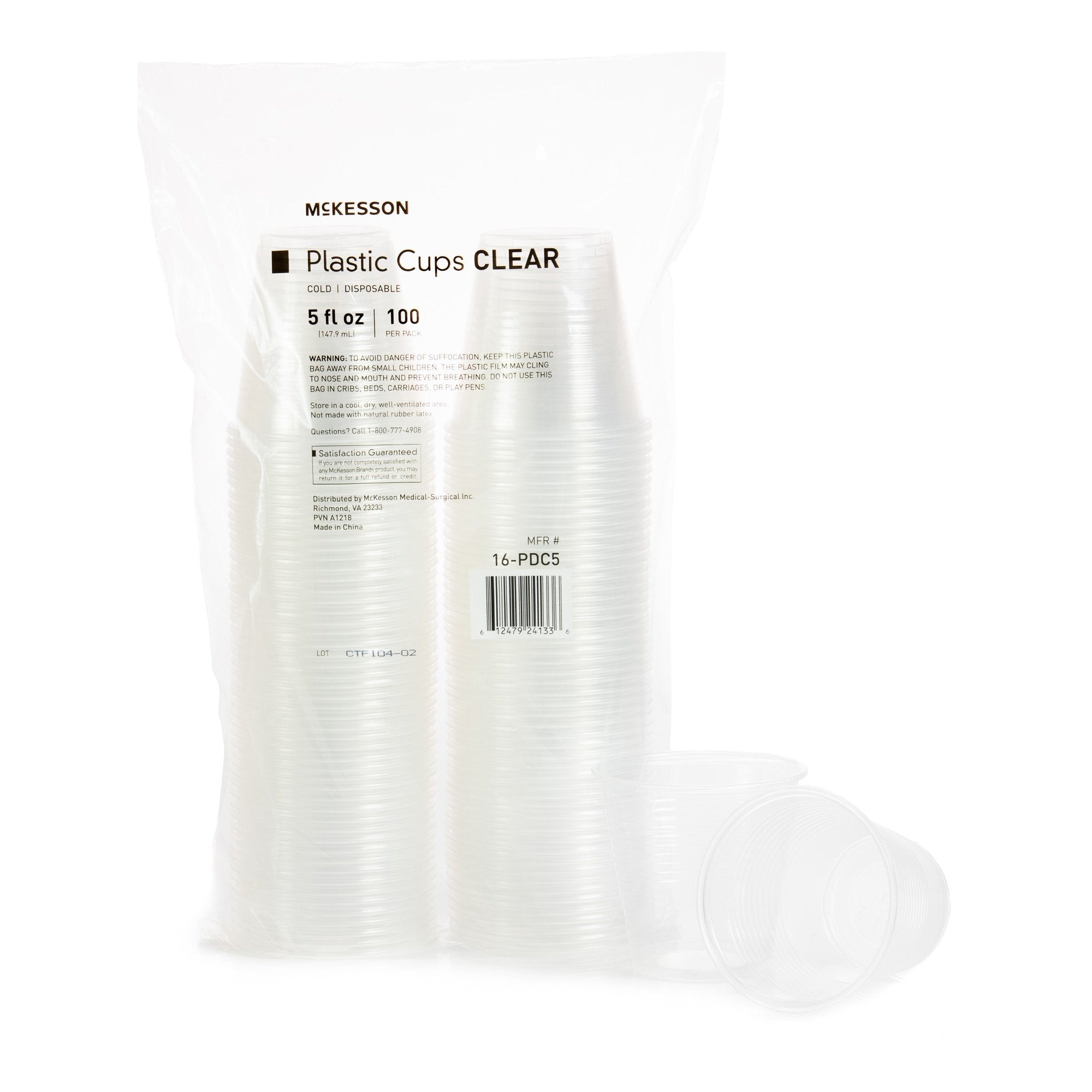 McKesson Brand McKesson Polypropylene Drinking Cups, 5 oz, Clear (2000/CS)