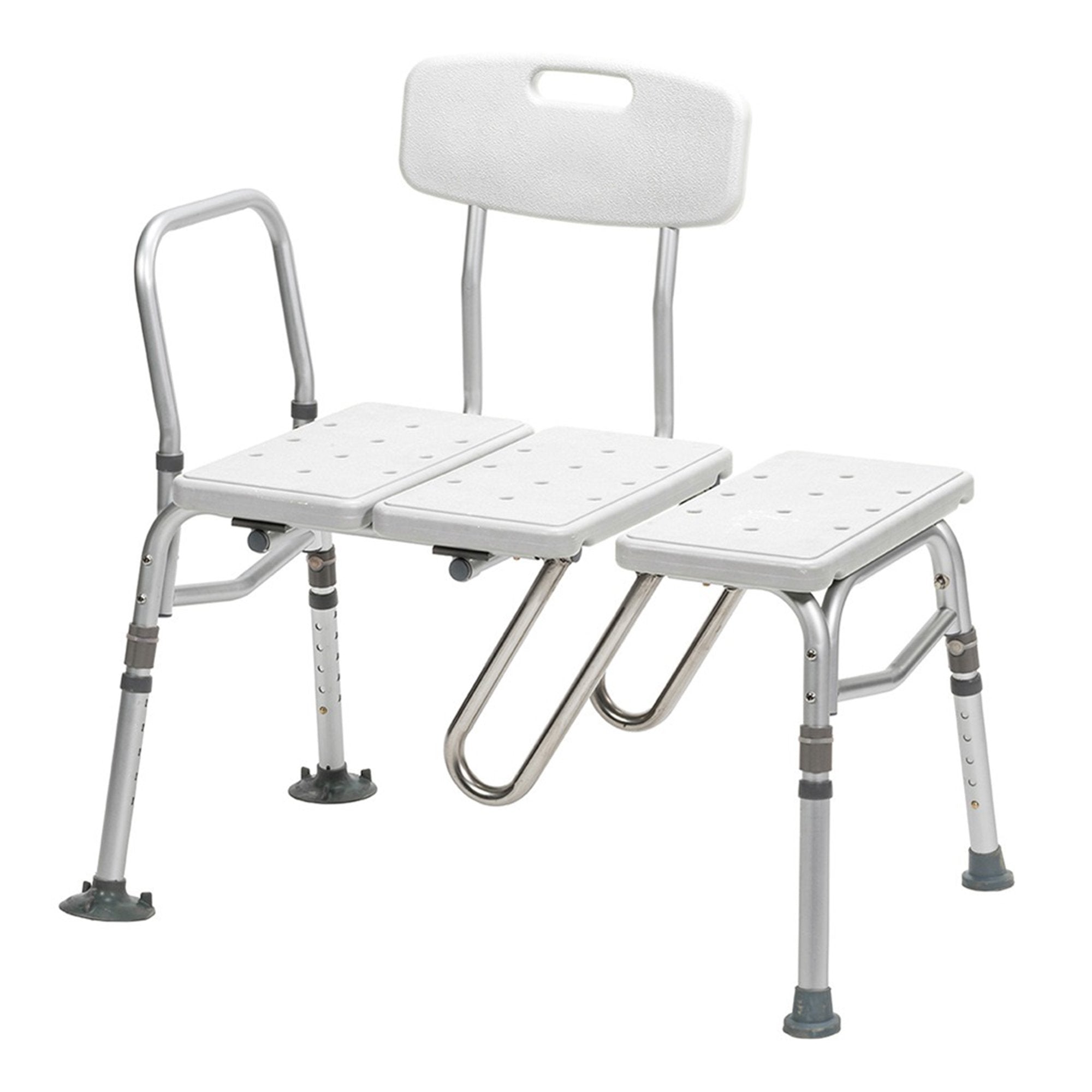 Drive DeVilbiss Healthcare Splash Defense Knocked Down Bath Transfer Bench, 17½ – 22½ Seat Height 